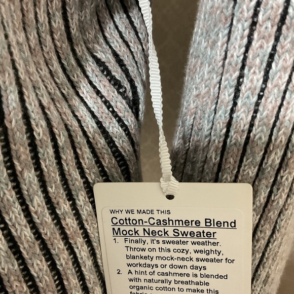 Lululemon Sweater Womens 0 Cotton Cashmere Blend Mock Neck Sweater gray Relaxed - Picture 6 of 15